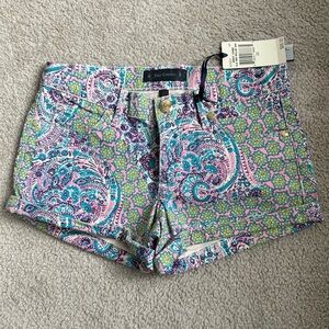Juicy Couture Rolled Hem Paisley Shorts